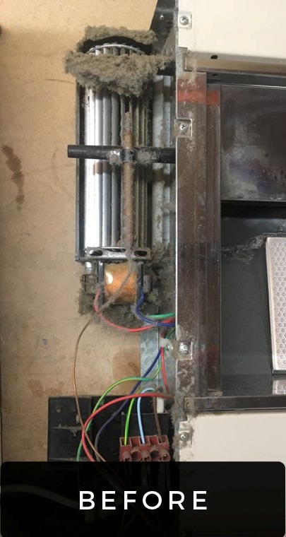 gas heater before service